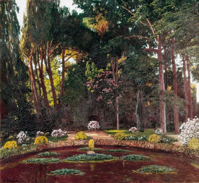 Art Nouveau "" Haven "" (Arbucies). Maleri af Santiago Rusinol y (i) Prats (1861-1931) El Vendrell sidst i det 19. århundrede. Hus-Museum Pau Casals. af Santiago Rusinol i Prats