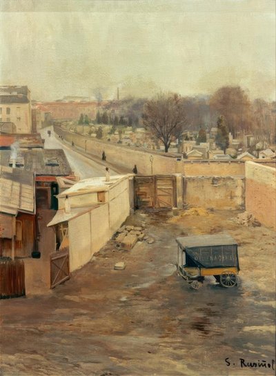 Udsigt over Montmartre-kirkegården af Santiago Rusiñol