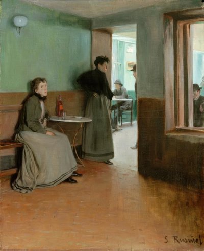 Akvarium (inde i en café) af Santiago Rusiñol