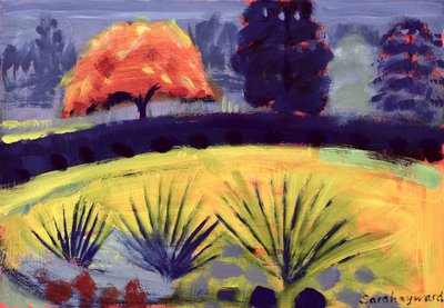 Botanisk have, efterår (olie på kort) af Sara Hayward