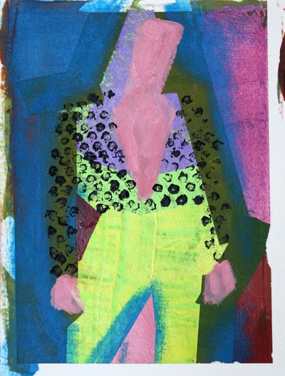 Elle #3, 2020 (akryl på papir) af Sara Hayward