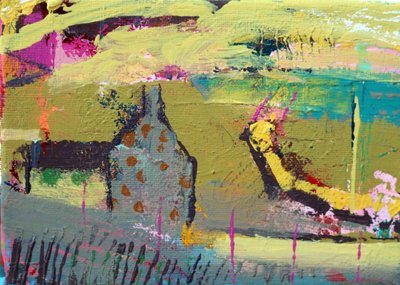 Iona pathway II (akryl på lærred) af Sara Hayward