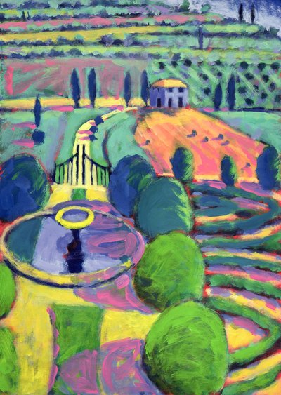 Italian Garden (olie på kort) af Sara Hayward