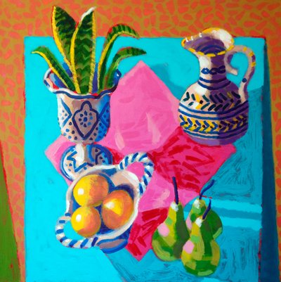 Stilleben # 57, 2025 (akryl på plade) af Sara Hayward