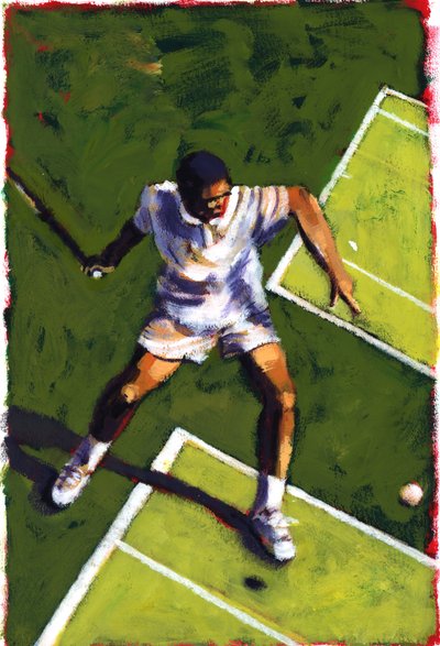Tennisspiller, 2009 (akryl) af Sara Hayward