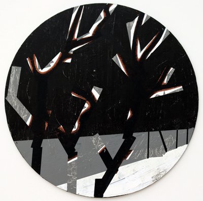 Twixt Heaven and Earth I-N (akryl på cirkulær plade) af Sara Hayward