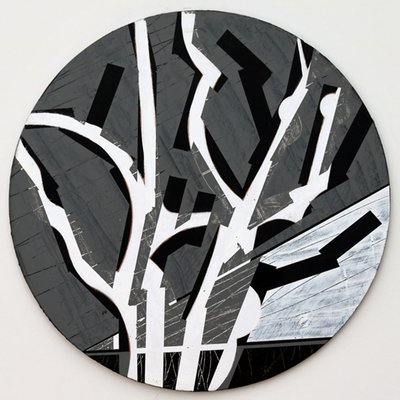 Twixt Heaven & Earth VII-B (akryl på cirkulær plade) af Sara Hayward