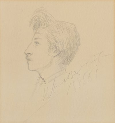 Portræt af W. Graham Robertson, udateret (grafit på papir) af Sarah Bernhardt