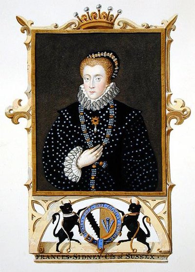 Portræt af Frances Sidney (d.c.1589) grevinde af Sussex fra 
