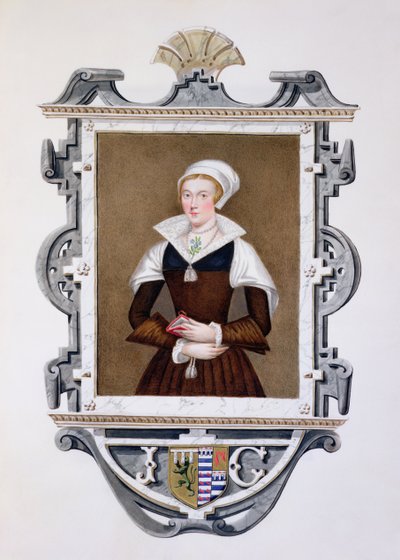Portræt af Lady Jane Grey (1537-54) "Nine-Days Queen" fra "Memoirs of the Court of the Queen Elizabeth of the Court of Queen Elizabeth", udgivet i 1825 (wc og gouache på papir) af Sarah Countess of Essex