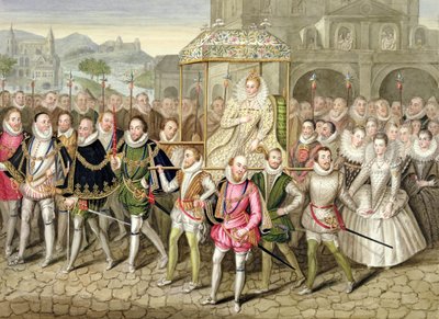 Dronning Elizabeth I i procession med sine hofmænd (ca. 160003) fra 