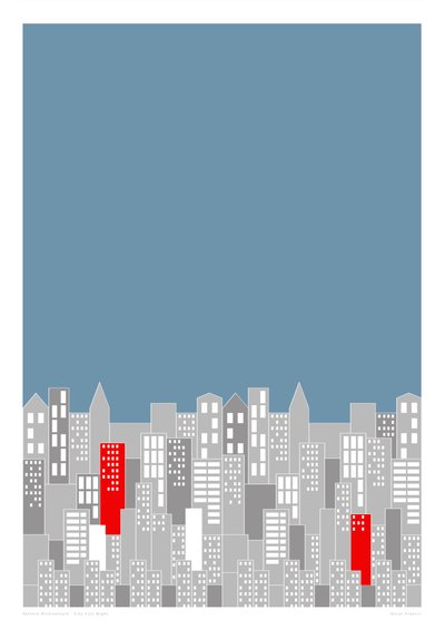 City Fizz Night, 2014 (grafisk giclee-print) af Sarah Evans