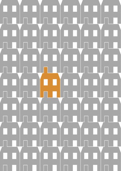 Grey Paper House_Large, 2020 (digital) af Sarah Evans