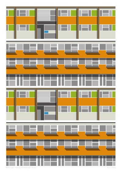 Parleys Estate, 2016 (grafisk giclee-print) af Sarah Evans