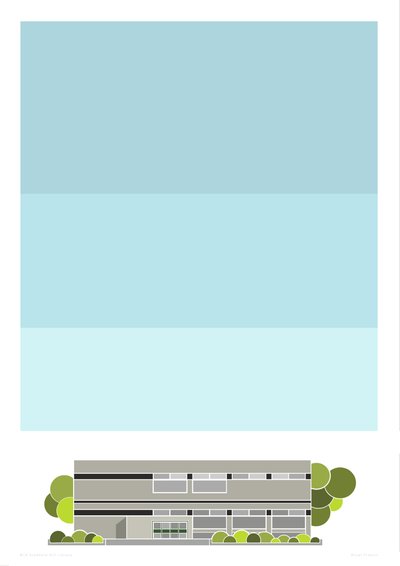 Stamford Hill Library, 2014 (grafisk giclee-print) af Sarah Evans