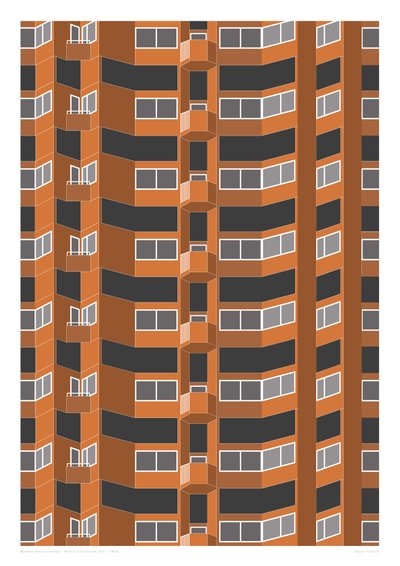 Worlds End Estate, 2014 (grafisk giclee-print) af Sarah Evans