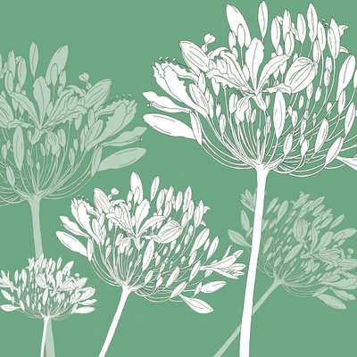 Agapanthus breeze, 2005 (digital) af Sarah Hough
