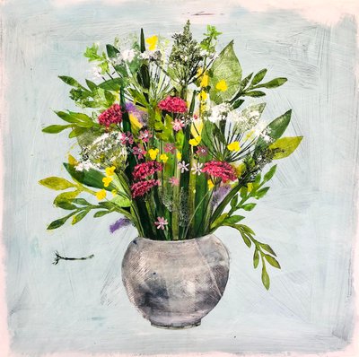 Rund vase 2, 2021 (akryl på bord) 221 af Sarah Thompson Engels