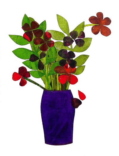 Lilla gryde 2020 (monoprint) af Sarah Thompson Engels