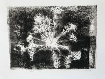 Sidhel E, 2020, (Monoprint) af Sarah Thompson Engels