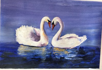Swans, 2019 (akryl) af Sarah Thompson Engels