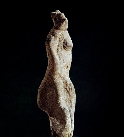 Nuragisk kultur (nuraghi) sardinsk: kalkstensstatuette af Venus steatopigic (form i lænden) (Venus de Macomer), der kommer fra Macomer, nær Nuoro. Daterer fra den prænuragiske periode (25.-18. århundrede f.Kr.) Eneolitikum. Cagliari, det nationale arkæolog af Sardinia Nuragic Civilization
