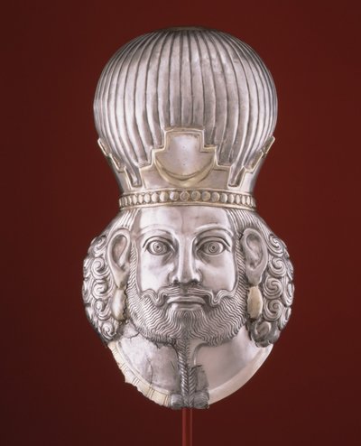 Hoved af en konge, ca. 4. århundrede (sølv, kviksølvforgyldning) af Sasanian School