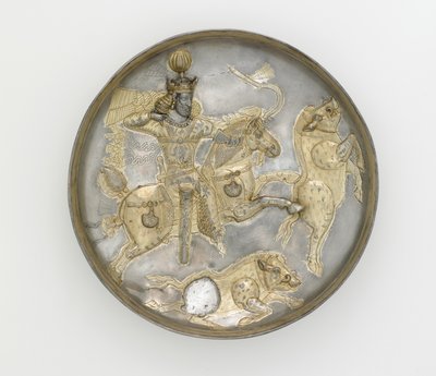 Tallerken, 4. århundrede (sølv og forgyldt) af Sasanian School