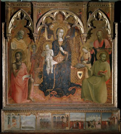 Polyptykon af Vor Frue af Sne - Tempera på træ af Sassetta (c.1392 1450)