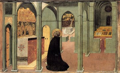 Saint Thomas Aquinas in Prayer, ca 1428-1432 af Sassetta