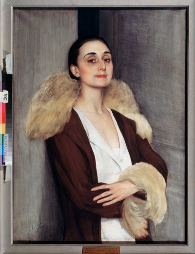 Portræt af Melita Tchalokashvili, 20. århundrede (tempera) af Savelij Abramovich Sorin