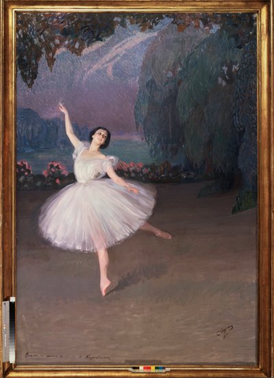 Ballerinaen Tamara Karsavina (1885-1978) i Sylphide (til Sylphide-balletten) af Savelij Abramovich Sorin