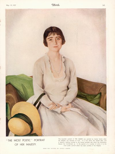 Portræt af Hendes Majestæt Dronning Elizabeth (1900-2002) fra 