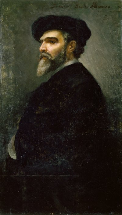 Selvportræt af Saverio Francesco Altamura (1822-1897), olie på lærred af Saverio Altamura