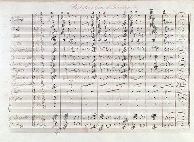 Første side af optakten til operaen Il bravo af Mercadante (1842) af Saverio Mercadante