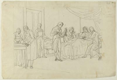 Sygesengsscene af Saverio della Gatta