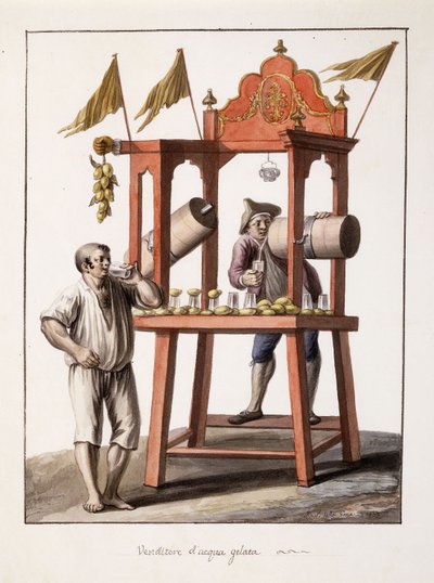 Isvandsleverandør; Sælger af frosset vand, 1803 af Saviero Xavier della Gatta