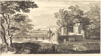 Landskab med Chateau af Sébastien  Le Clerc I
