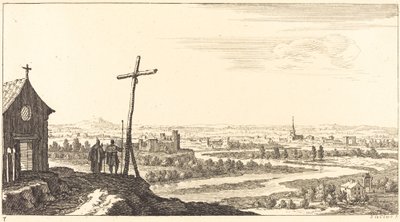 Landskab med Kirke og By i Afstand af Sébastien  Le Clerc I
