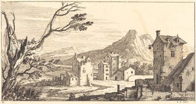 Landskab med huse af Sébastien  Le Clerc I