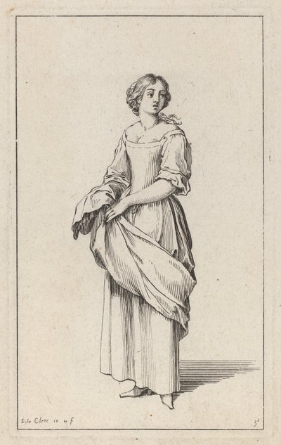 Stående ung bondekvinde af Sébastien Le Clerc the elder