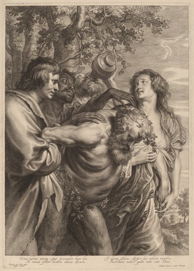 Drunken Silenus af Schelte Adams Bolswert after Sir Anthony van Dyck