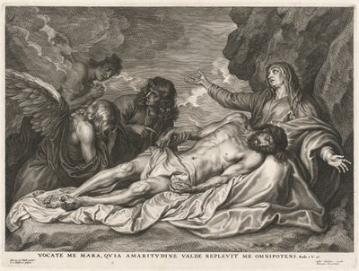 Jomfru, der støtter den døde Kristus af Schelte Adams Bolswert after Sir Anthony van Dyck
