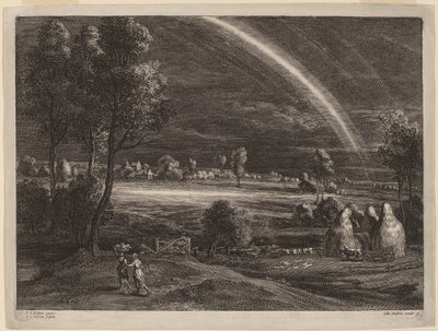Landskab med en stor regnbue af Schelte Adams Bolswert after Sir Peter Paul Rubens