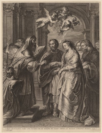 Jomfruens ægteskab af Schelte Adams Bolswert after Sir Peter Paul Rubens