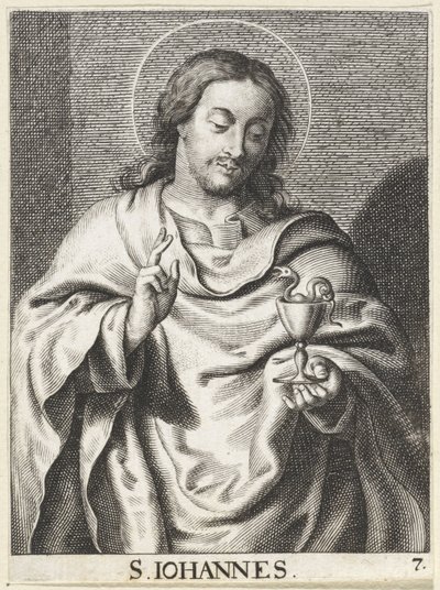 Sankt Johannes Evangelisten S. Johannes (titel på objekt) Kristus, Maria og apostlene (serietitel) af Schelte Adamsz. Bolswert (possibly)