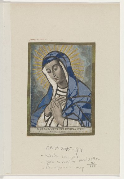 Applikationsprent mødte Maria Maria Mater Dei Queen of Heaven (titel på objekt) af Schelte Adamsz. Bolswert