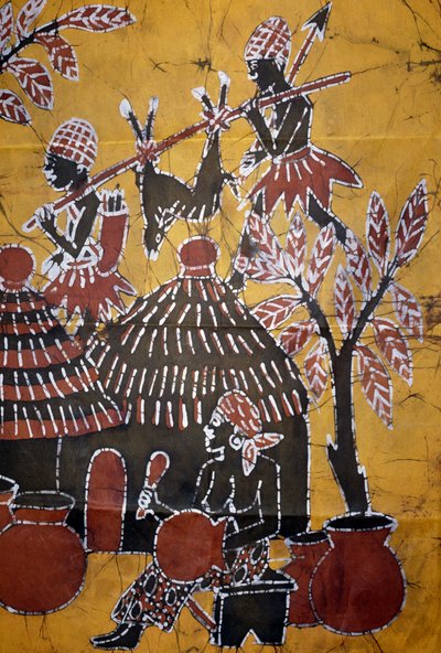 Stof lavet ved hjælp af batik teknik, Togo håndværk af School African