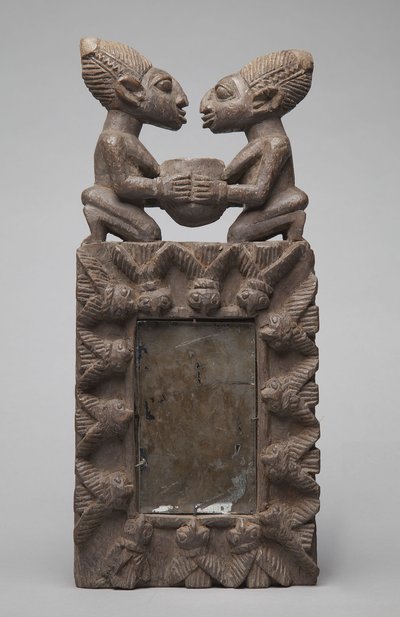 Yoruba spejlkasse (træ) af School African