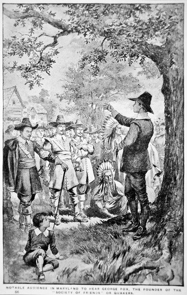 George Fox prædiker i Maryland af School American